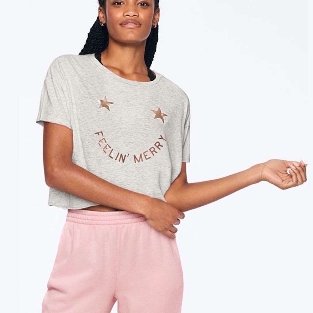Victoria’s Secret PINK Feeling Merry Holiday Crop Top Women’s Medium